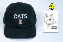 Load image into Gallery viewer, Birthday Baseball Cap low cost for Cat lovers + card and FREE Shipping