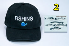 Load image into Gallery viewer, Birthday Fishing gift a Baseball Cap low cost with Fish image + card FREE shipping