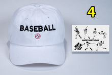 Load image into Gallery viewer, Birthday Baseball Cap with embroidered Baseball + card FREE shipping