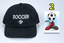 Load image into Gallery viewer, Birthday Soccer Baseball Cap Soccer ball image+ card FREE shipping