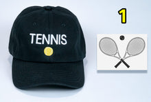 Load image into Gallery viewer, Tennis Birthday Baseball Cap with embroidered Tennis + card FREE shipping
