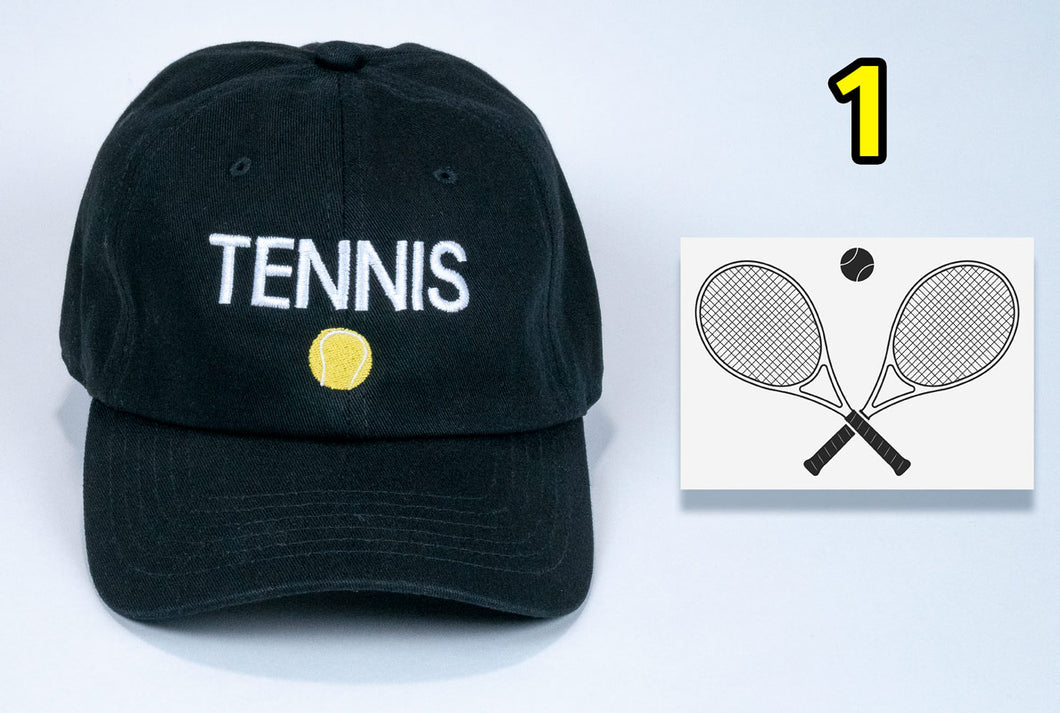 Tennis Birthday Baseball Cap with embroidered Tennis + card FREE shipping