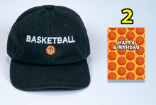 Load image into Gallery viewer, Birthday Basketball baseball Cap with embroidered Basketball + card FREE SHIPPING
