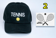 Load image into Gallery viewer, Tennis Birthday Baseball Cap with embroidered Tennis + card FREE shipping
