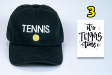 Load image into Gallery viewer, Tennis Birthday Baseball Cap with embroidered Tennis + card FREE shipping
