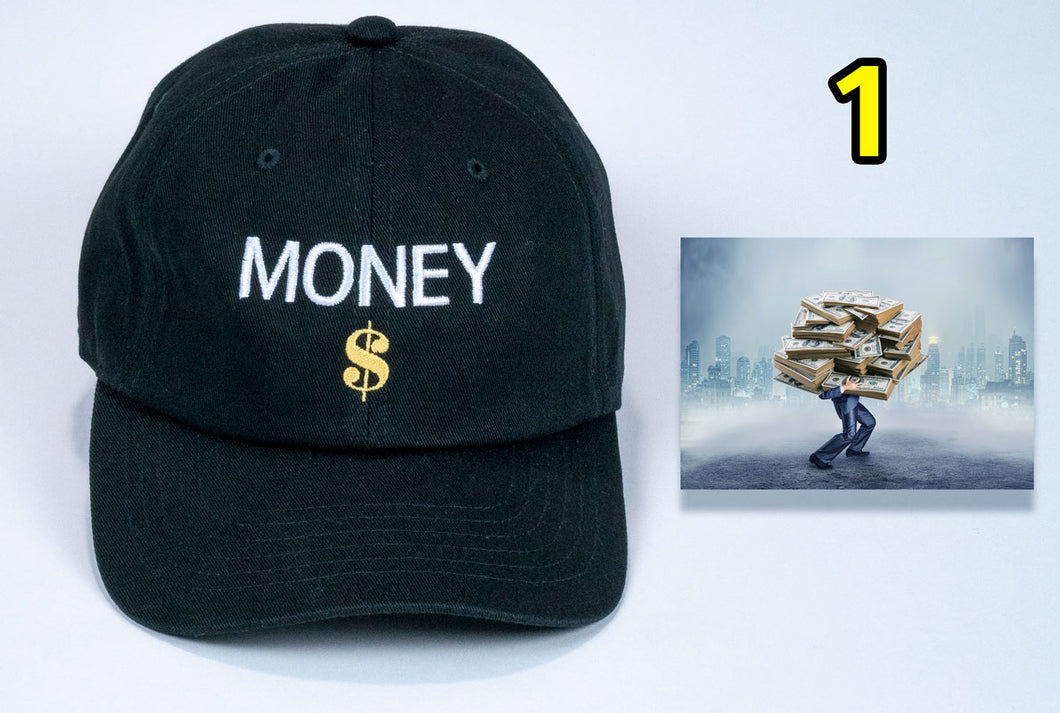 Birthday Money Baseball Cap with embroidered Money + card FREE shipping