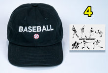 Load image into Gallery viewer, Birthday Baseball Cap with embroidered Baseball + card FREE shipping
