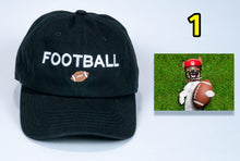 Load image into Gallery viewer, Football Birthday Baseball Cap low cost with embroidered Football + card FREE shipping
