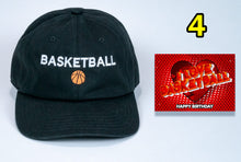 Load image into Gallery viewer, Birthday Basketball baseball Cap with embroidered Basketball + card FREE SHIPPING
