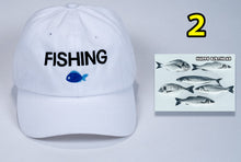 Load image into Gallery viewer, Birthday Fishing gift a Baseball Cap low cost with Fish image  + card FREE shipping
