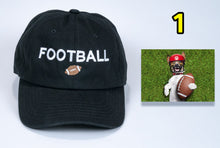 Load image into Gallery viewer, Football Birthday Baseball Cap low cost with embroidered Football + card FREE shipping
