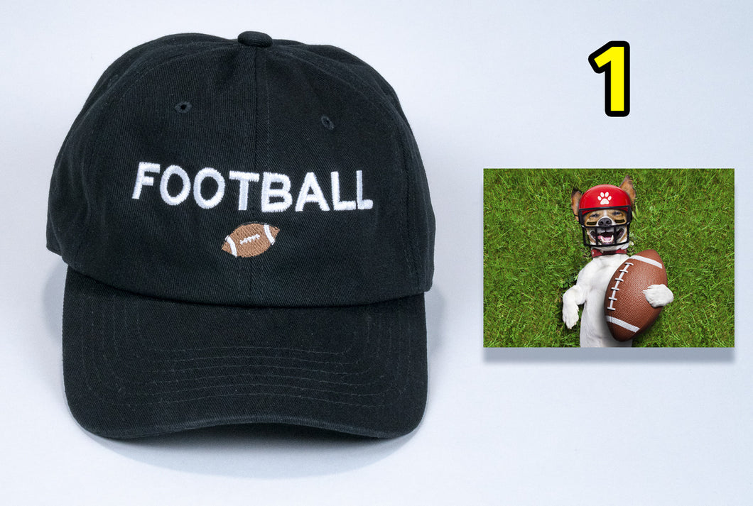 Football Birthday Baseball Cap low cost with embroidered Football + card FREE shipping