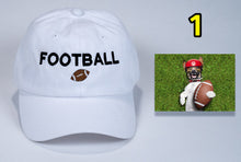 Load image into Gallery viewer, Football Birthday Baseball Cap low cost with embroidered Football + card FREE shipping
