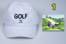 Load image into Gallery viewer, Birthday Golf Baseball Cap with embroidered Golf + card FREE shipping
