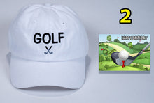 Load image into Gallery viewer, Birthday Golf Baseball Cap with embroidered Golf + card FREE shipping
