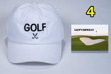 Load image into Gallery viewer, Birthday Golf Baseball Cap with embroidered Golf + card FREE shipping
